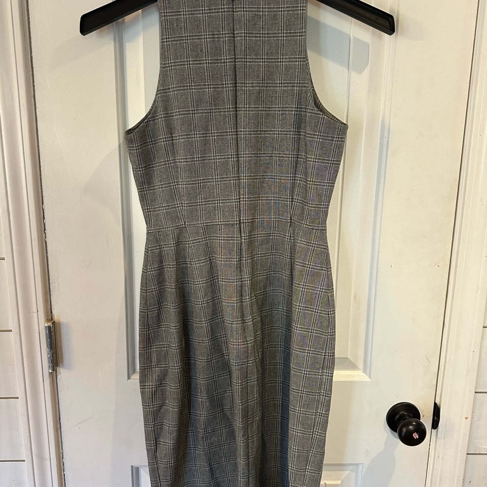 Banana Republic Gray Checkered Midi Dress - Picture 3 of 3